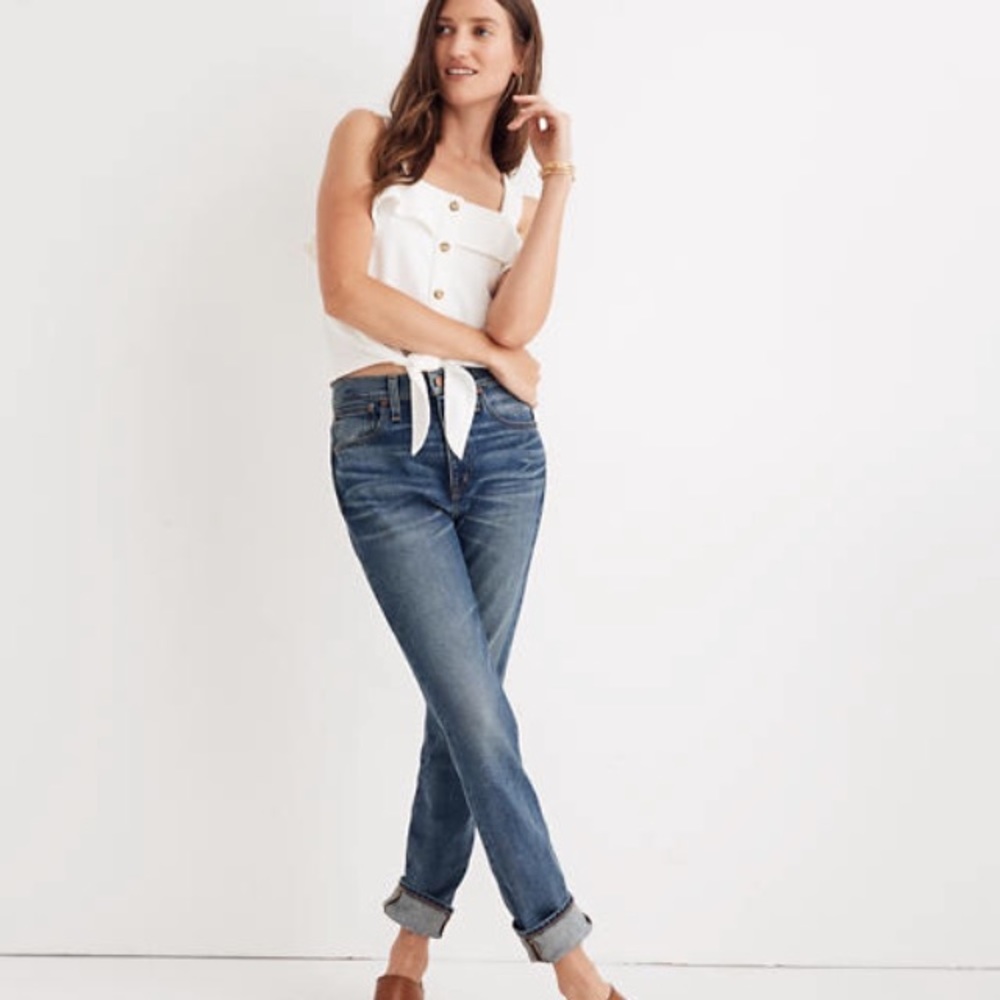 Madewell High Rise Slim Boyjean in Frisco Wash